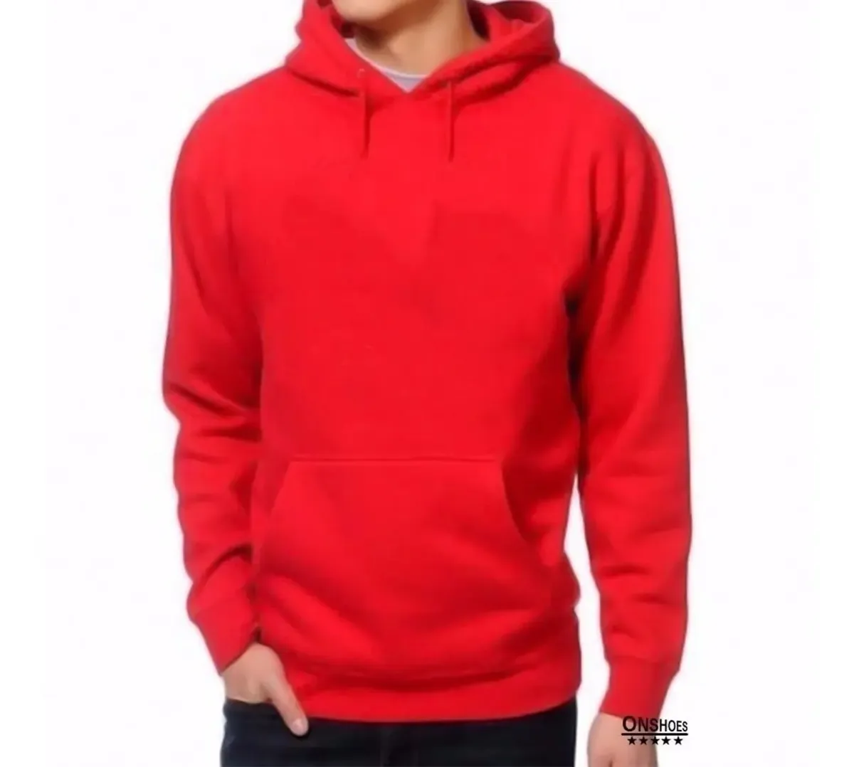 Moletom Estiloso Flanelado com Bolso e Capuz Liso Sem Estampa - Imagem 3