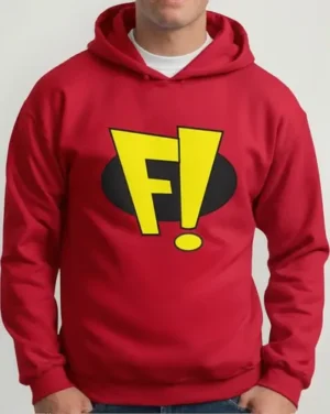 Moletom Silkscreen Estiloso Flanelado com Bolso e Capuz Freakazoide Vermelho M-129