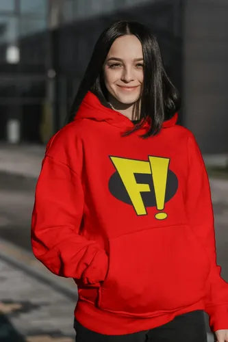 Moletom Silkscreen Estiloso Flanelado com Bolso e Capuz Freakazoide Vermelho M-129 - Imagem 2