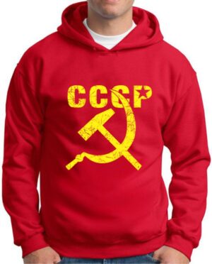 Moletom Silkscreen Estiloso Flanelado com Bolso e Capuz Uniao Sovietica CCCP Vermelha M-615