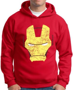 Moletom Silkscreen Estiloso Flanelado com Bolso e Capuz Homem de Ferro M-667