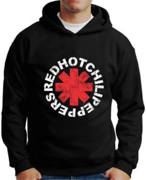 Moletom Silkscreen Estiloso Flanelado com Bolso e Capuz Red Hot Chilli Peppers M-706