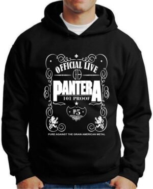 Moletom Silkscreen Estiloso Flanelado com Bolso e Capuz Pantera Preta M-710