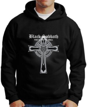 Moletom Silkscreen Estiloso Flanelado com Bolso e Capuz Black Sabbath Preto M-712