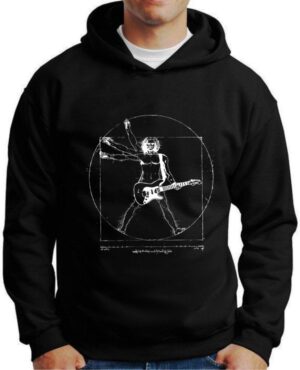 Moletom Silkscreen Estiloso Flanelado com Bolso e Capuz Vitruvian Rock M-713