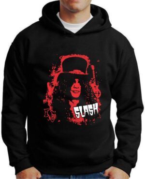Moletom Silkscreen Estiloso Flanelado com Bolso e Capuz Slash Preto M-727