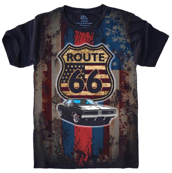 Camiseta Estilosa Fullprint Route 66 S-677