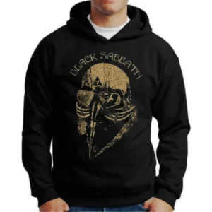 Moletom Silkscreen Estiloso Flanelado com Bolso e Capuz Black Sabbath