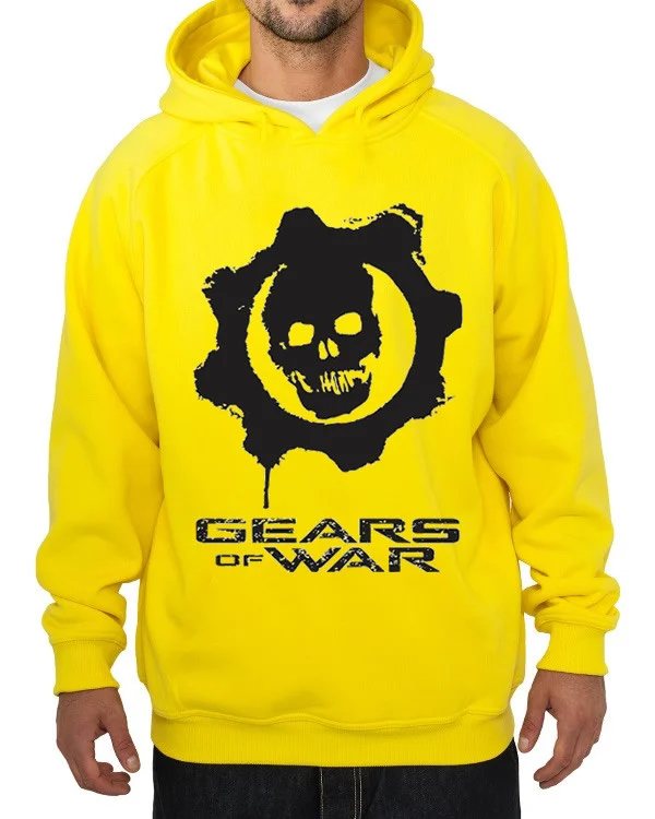 Moletom Silkscreen Estiloso Flanelado com Bolso e Capuz Gears Of War