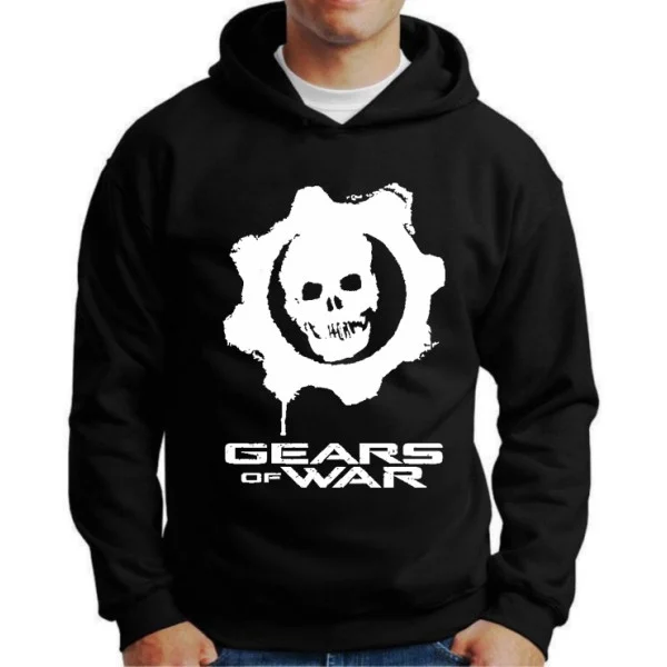 Moletom Silkscreen Estiloso Flanelado com Bolso e Capuz Gears Of War - Imagem 3