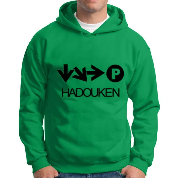 Moletom Silkscreen Estiloso Flanelado com Bolso e Capuz Hadouken - Imagem 3
