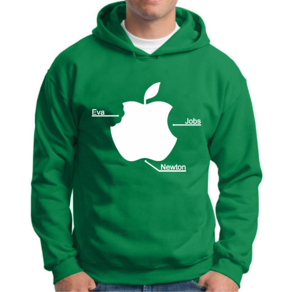 Moletom Silkscreen Estiloso Flanelado com Bolso e Capuz Maça Apple Eva, Jobs e Newton - Imagem 2