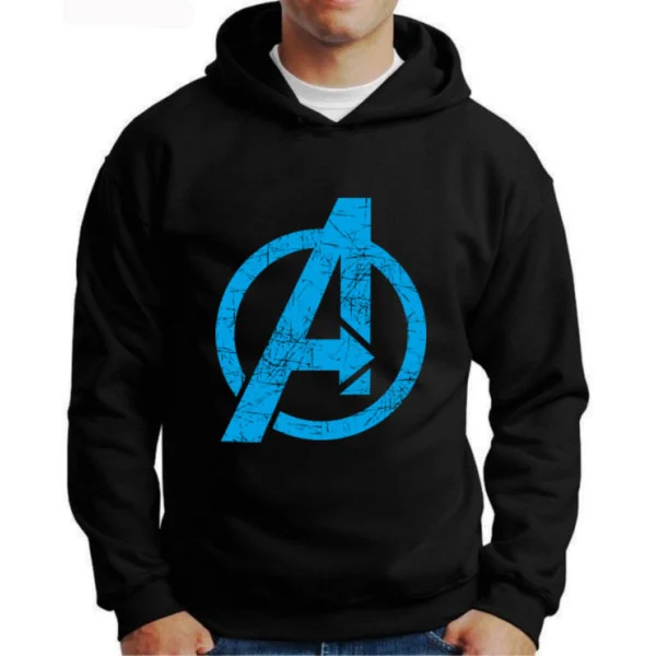 Moletom Silkscreen Estiloso Flanelado com Bolso e Capuz Vingadores Vermelho - Imagem 4