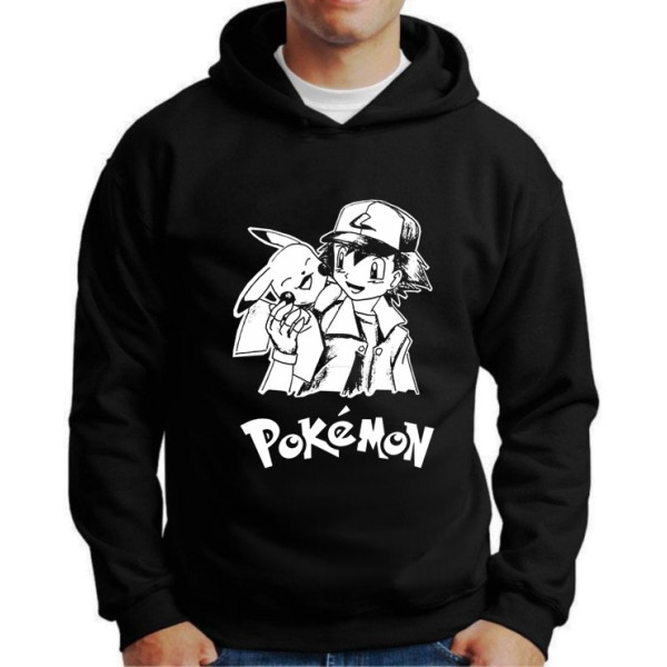 Moletom Silkscreen Estiloso Flanelado com Bolso e Capuz Pokemon - Imagem 3