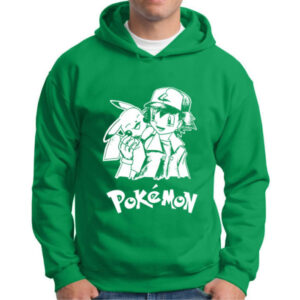 Moletom Silkscreen Estiloso Flanelado com Bolso e Capuz Pokemon