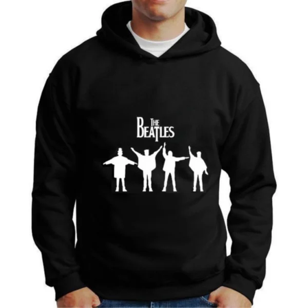 Moletom Silkscreen Estiloso Flanelado com Bolso e Capuz The Beatles - Imagem 2