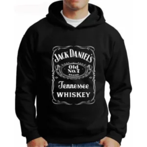 Moletom Silkscreen Estiloso Flanelado com Bolso e Capuz Whisky Jack Daniel's