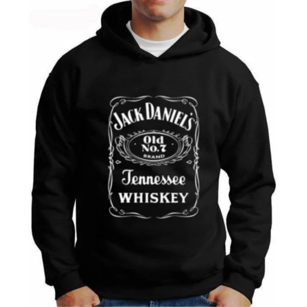 Moletom Silkscreen Estiloso Flanelado com Bolso e Capuz Whisky Jack Daniel's