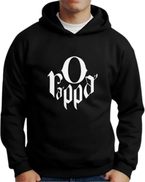 Moletom Silkscreen Estiloso Flanelado com Bolso e Capuz O Rappa Preto