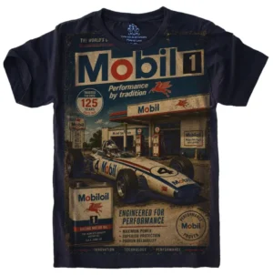 Camiseta Estilosa Fullprint Mobil Oil Vintage S-686