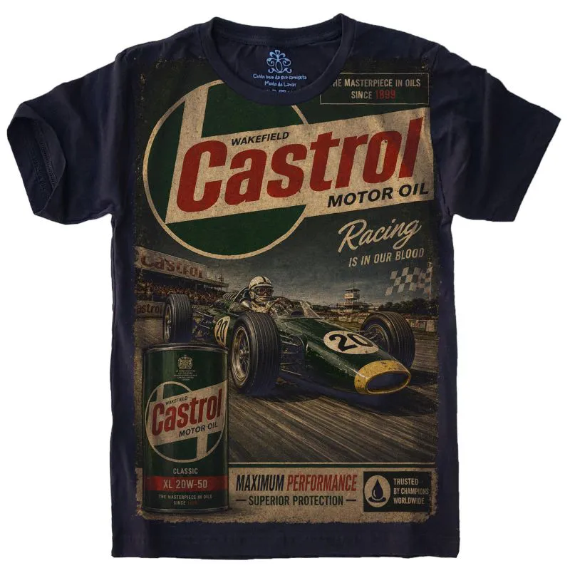 Camiseta Estilosa Fullprint Castrol GTX Vintage S-693