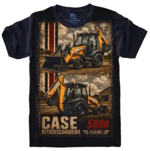 Camiseta Estilosa Fullprint Retroescavadeira Case 580N S-695