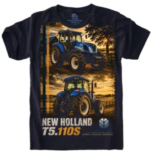 Camiseta Estilosa Fullprint Trator New Holland T5.110S S-696