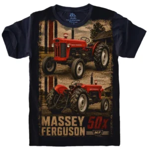 Camiseta Estilosa Fullprint Trator MF50X Massey Ferguson S-700