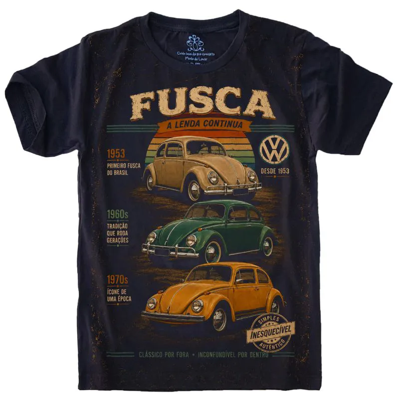 Camiseta Estilosa Fullprint Volkswagen Fusca Vintage S-708