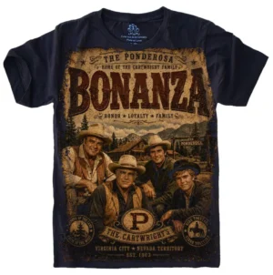 Camiseta Estilosa Fullprint Bonanza Série Clássica Vintage S-715