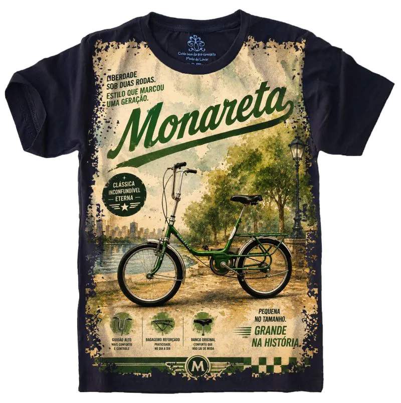 Camiseta Estilosa Fullprint Bicicleta Monareta S-736