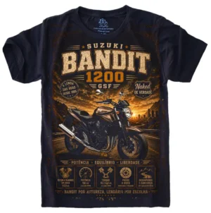 Camiseta Estilosa Fullprint Moto Suzuki Bandit 1200 S-737