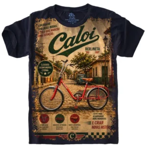 Camiseta Estilosa Fullprint Bicicleta Caloi Berlineta S-741