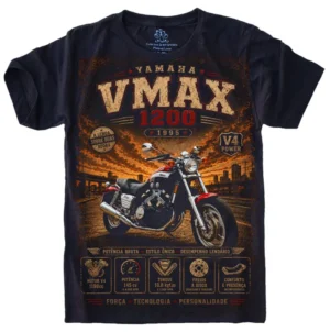 Camiseta Estilosa Fullprint Moto VMAX 1200 Yamaha S-743