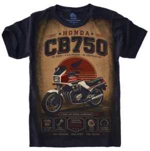 Camiseta Estilosa Fullprint Honda CB750 Four 7 Galo S-745
