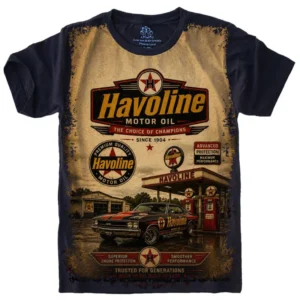 Camiseta Estilosa Fullprint Havoline Motor Oil Vintage S-756