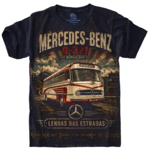 Camiseta Estilosa Fullprint Ônibus Mercedes-Benz O-321 Monobloco S-767