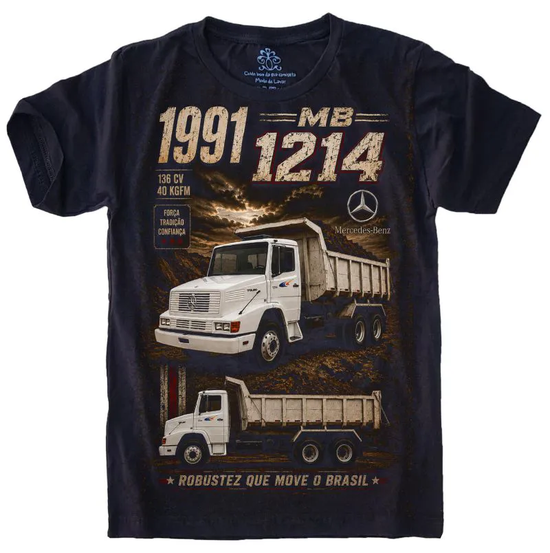 Camiseta Estilosa Fullprint Caminhão Mercedes-Benz MB 1214 S-772