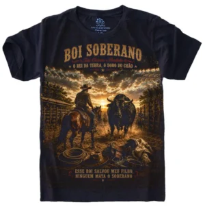 Camiseta Estilosa Fullprint Boi Soberano - Clássico da Música Sertaneja S-775
