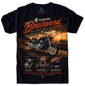 Camiseta Estilosa Fullprint Suzuki Boulevard 1500 - Muscle Conforto e Liberdade S-781