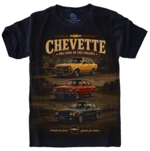 Camiseta Estilosa Fullprint Chevrolet Chevette - Uma Lenda em Três Gerações S-782