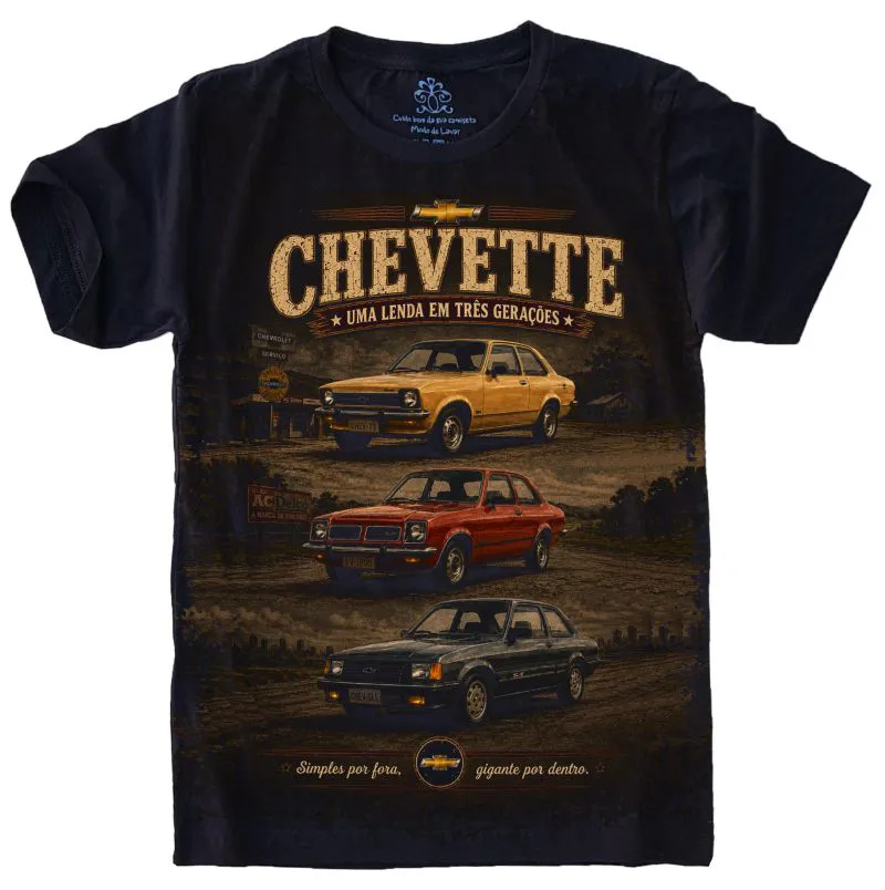 Camiseta Estilosa Fullprint Chevrolet Chevette - Uma Lenda em Três Gerações S-782