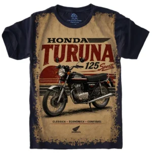 Camiseta Estilosa Fullprint Honda Turuna 125 Sports Vintage S-758